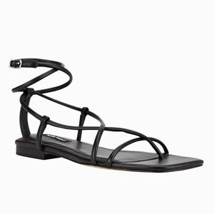 Nine West Mandie Strappy Flat Sandals - Black - Ireland (JW3168902)